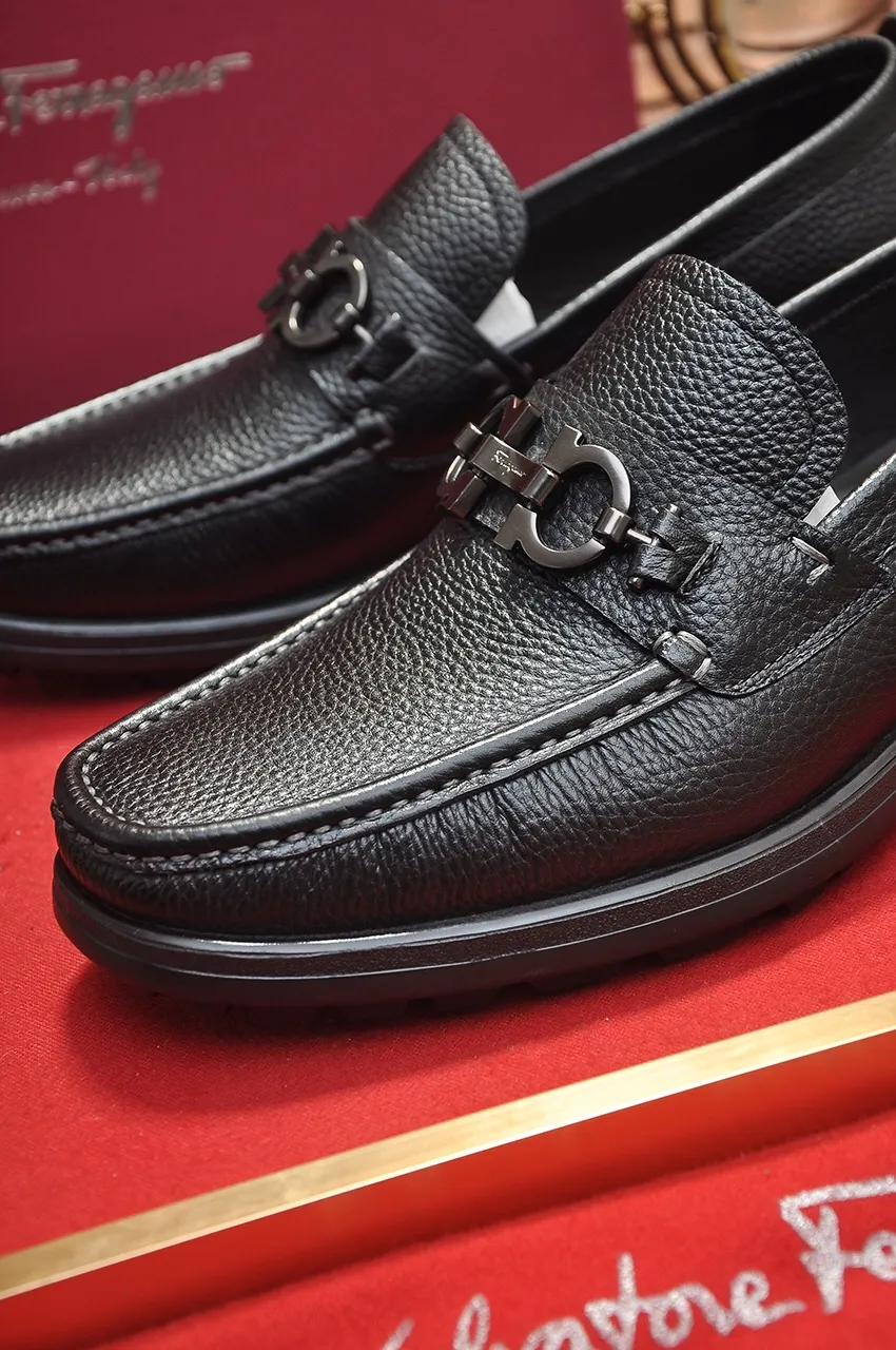 Men's shoes 💰500💶[Ferragamo/Ferragamo] The latest model in the counter. Original imported open-sided high-quality cowhide hand-woven + imported 🐂 cowhide + original luxury metal buckle + original combination outsole. Comparison without pressure 38--44🎉